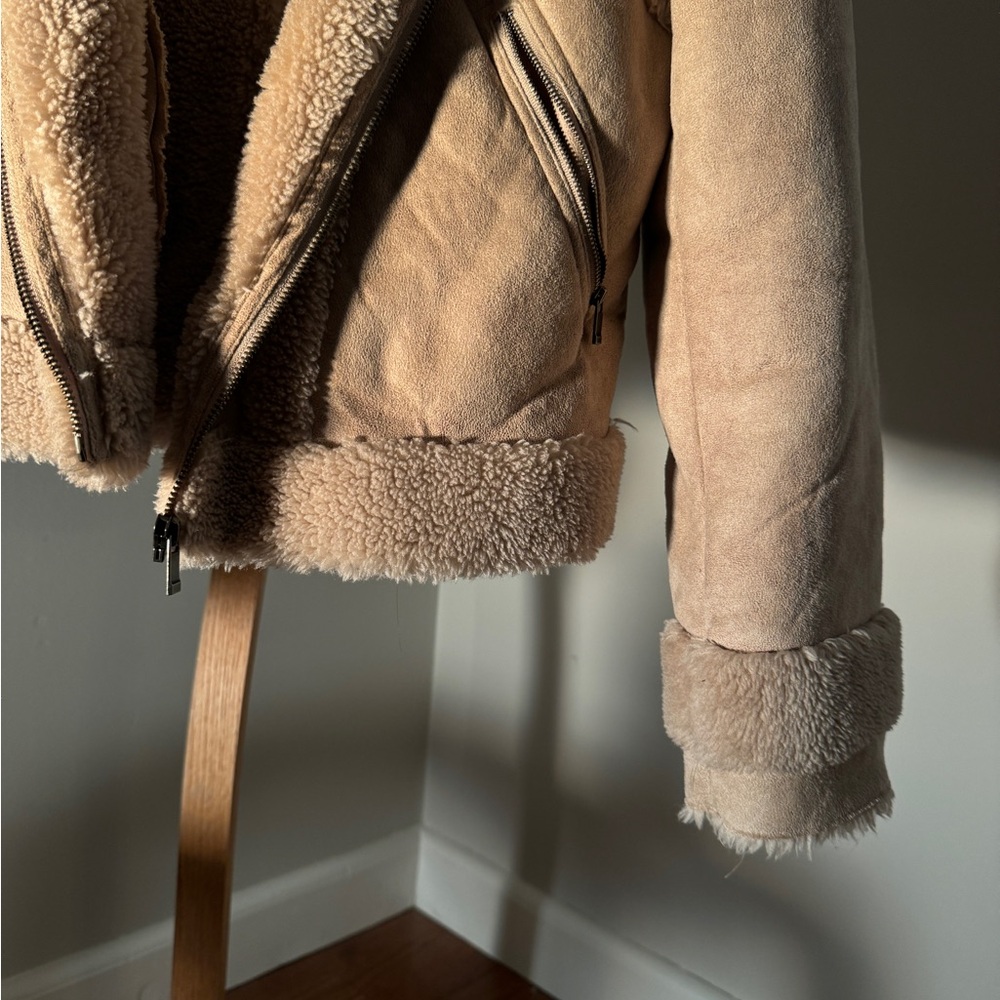 Polyester Shearling Coat Zipper - image 8